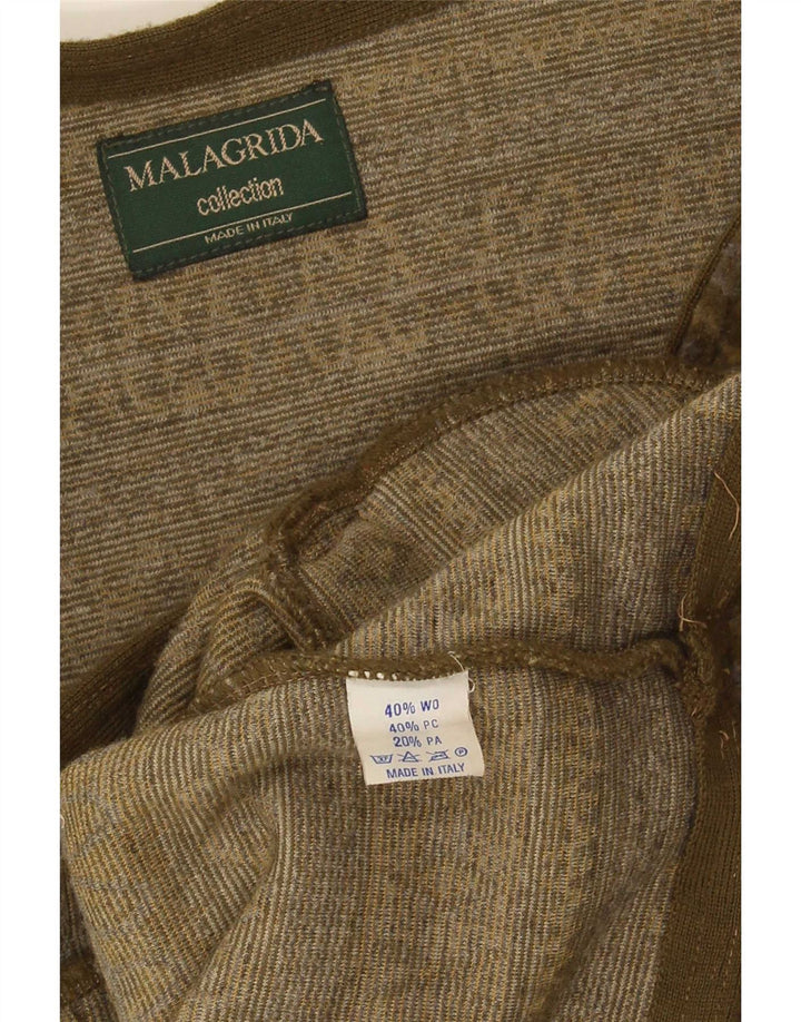 Gilet da uomo Malagrida in lana Fair Isle verde medio