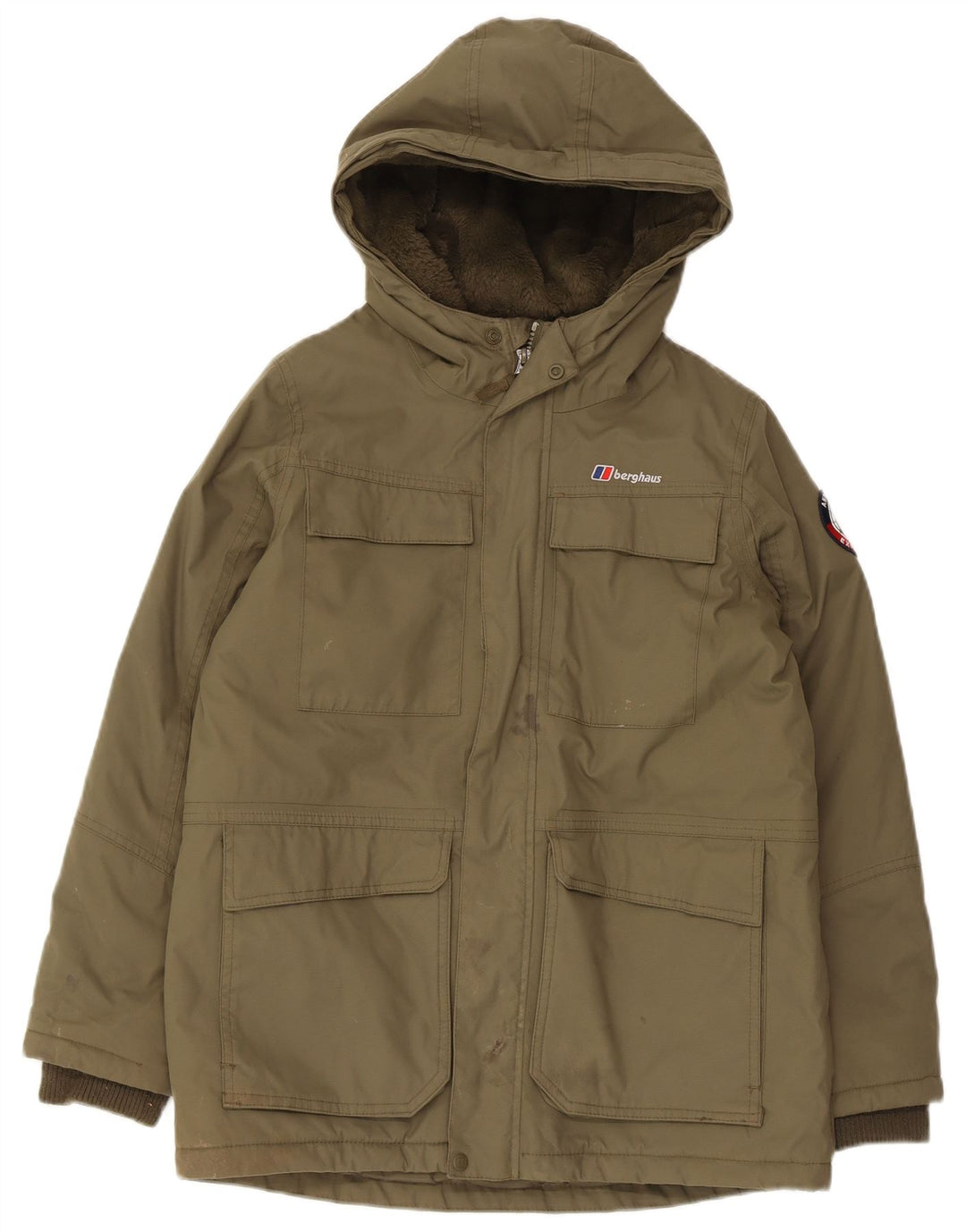 Giacca parka con cappuccio per ragazzi Berghaus 11-12 anni kaki poliammide