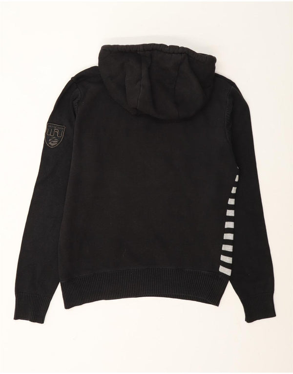 Maglione con cappuccio da uomo Jack & Jones piccolo in cotone a righe nere