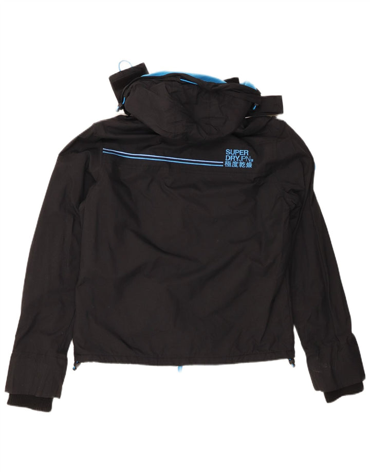 Giacca a vento con cappuccio da donna SUPERDRY UK 12 nylon nero medio