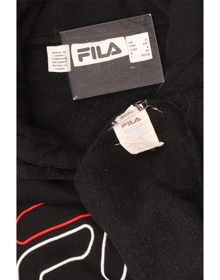 Maglione con cappuccio grafico da uomo FILA piccolo in cotone nero