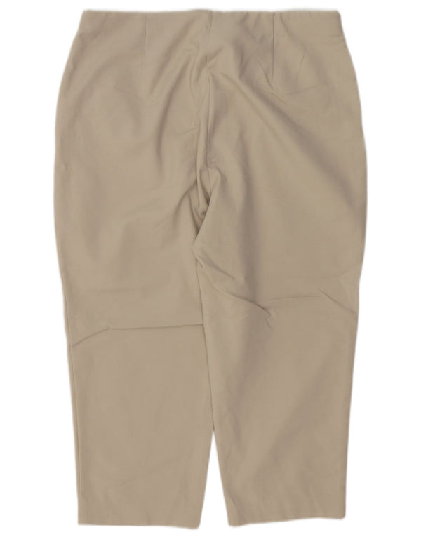 Pantaloni capri dritti da donna Marks & Spencer UK 16 Large W32 L21 Beige