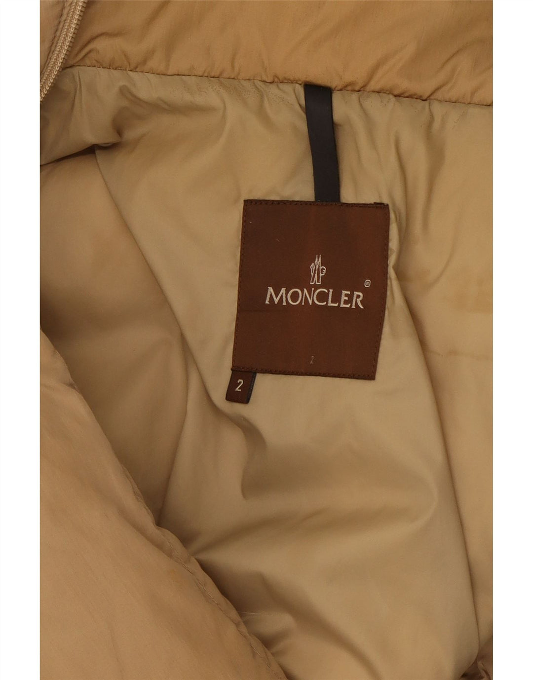 Cappotto imbottito da donna Moncler taglia 2 medio beige in poliammide