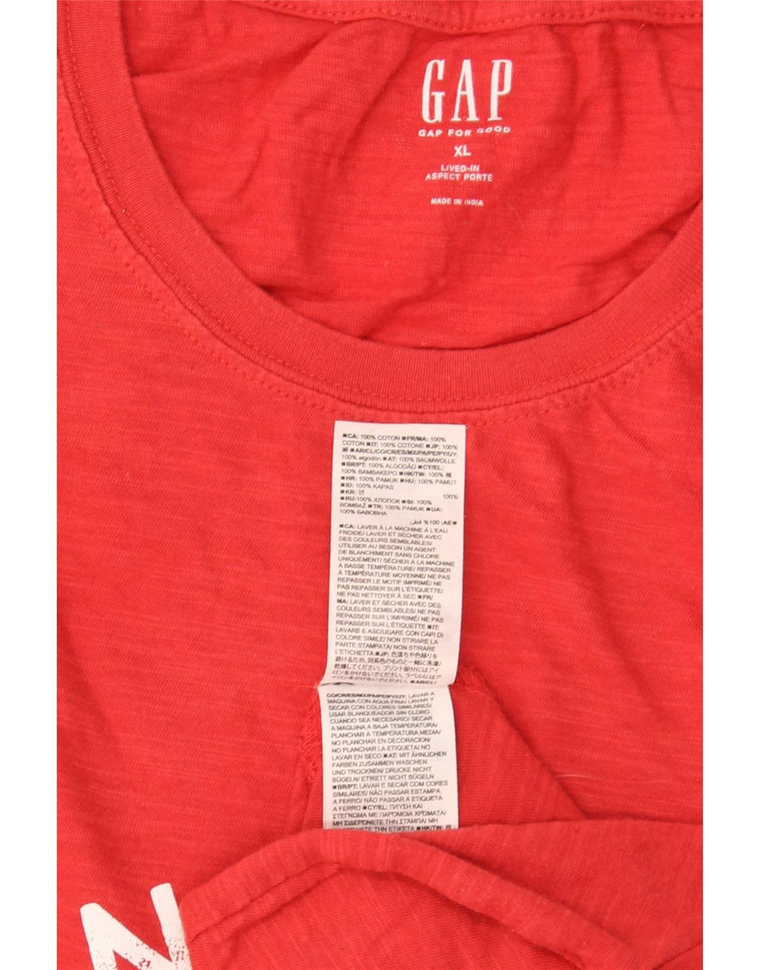 T-shirt grafica da uomo Gap Top XL in cotone rosso