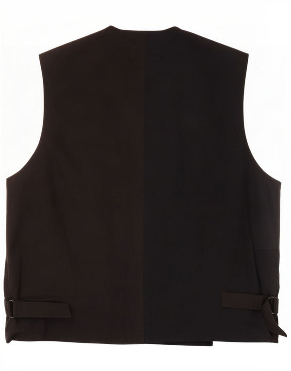 Gilet vintage da uomo in pelle scamosciata XL Nero