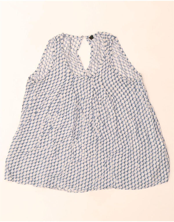 Camicetta senza maniche da donna Benetton UK 6 XS Viscosa geometrica blu