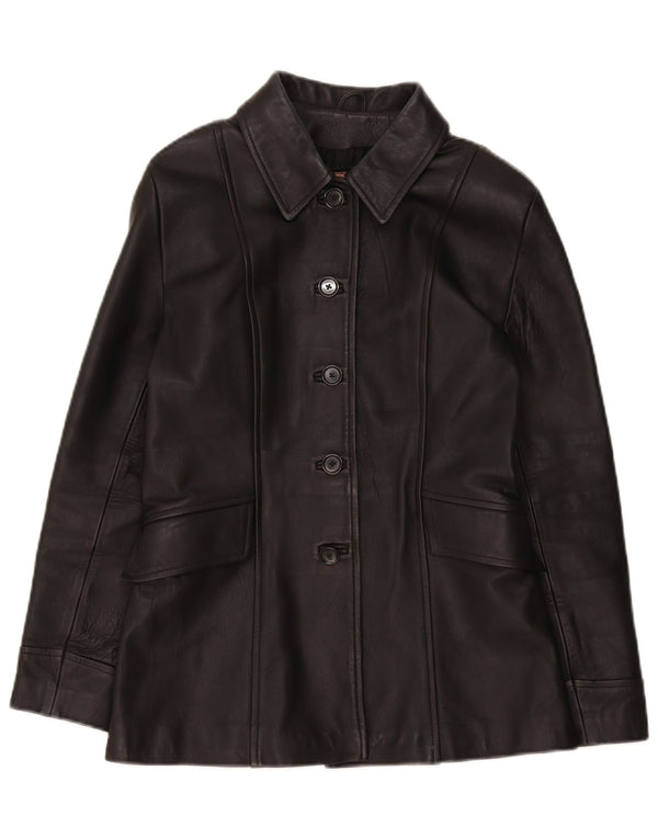 Giacca in pelle da donna Bruno's Of London UK 12 media nera classica