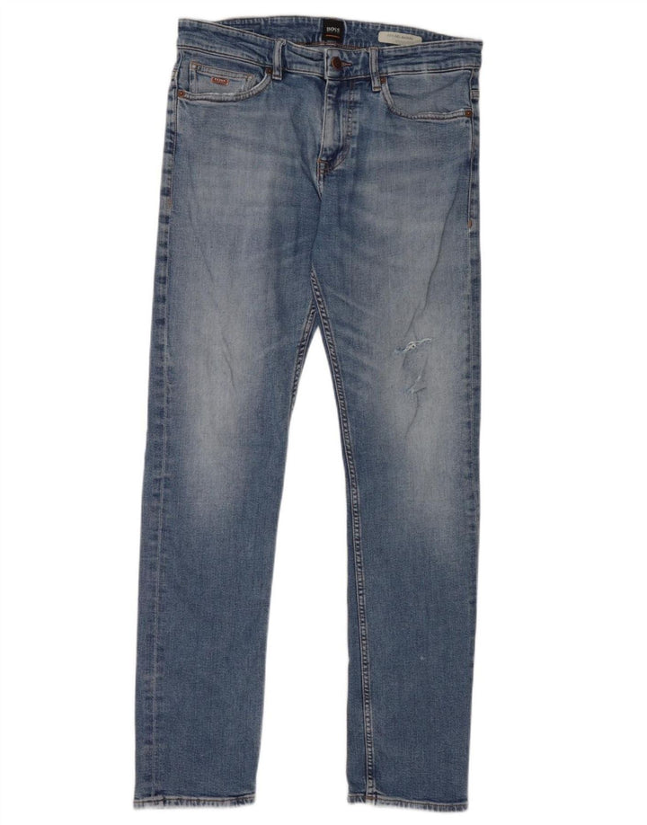 HUGO BOSS Mens Delaware Slim Jeans W33 L32 Blue Cotton