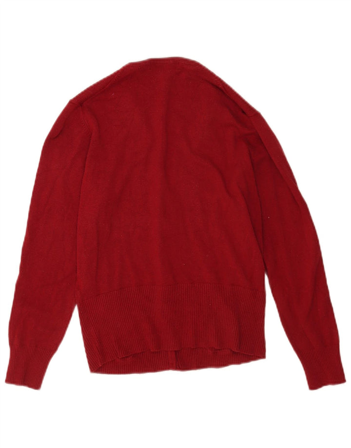 Maglione cardigan da donna Marks & Spencer UK 14 Viscosa bordeaux media