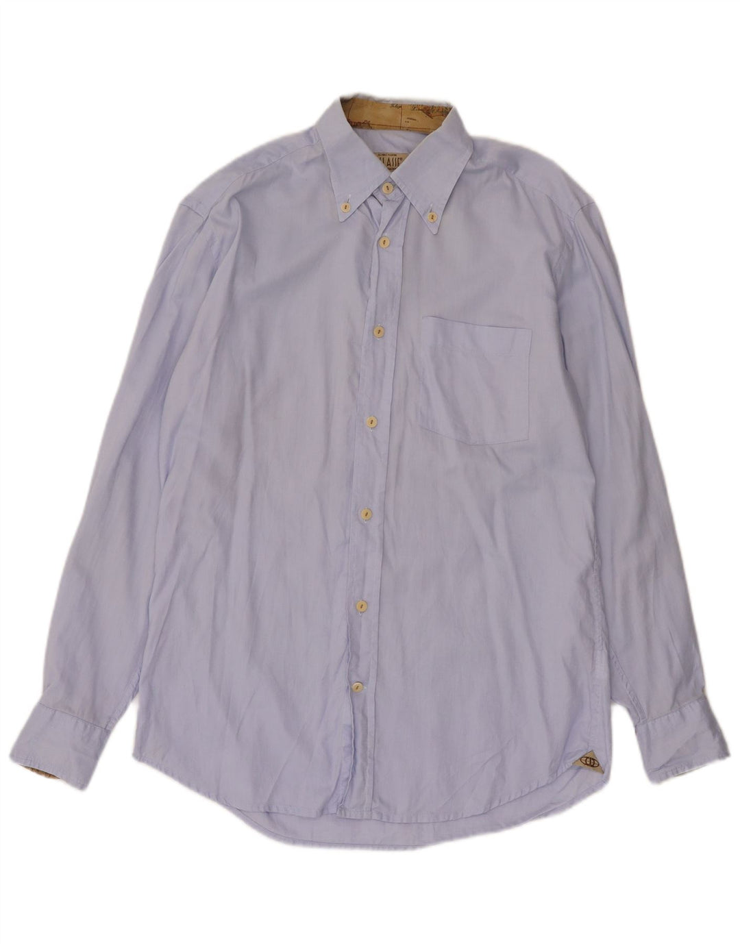 Camicia da uomo ALVIERO MARTINI taglia 39 15 1/2 cotone blu medio