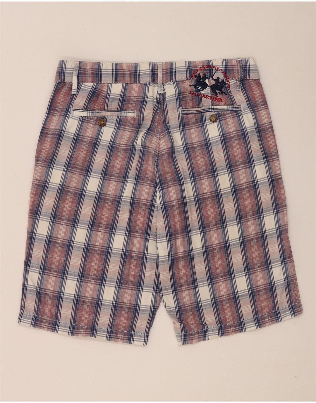 Pantaloncini chino da uomo La Martina W31 cotone a quadri rossi medi