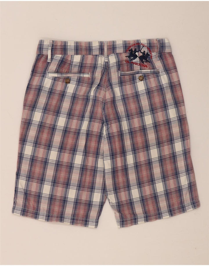Pantaloncini chino da uomo La Martina W31 cotone a quadri rossi medi