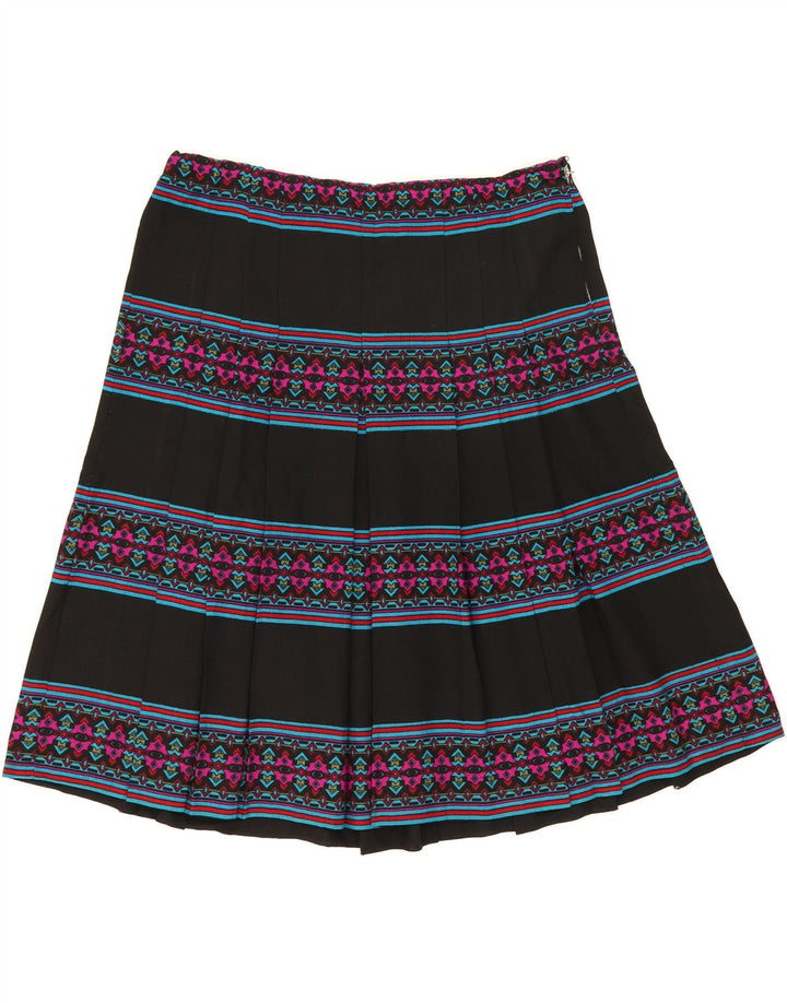 VINTAGE Womens Pleated Skirt W36 XL Black Striped Vintage Vintage and Second-Hand Vintage from Messina Hembry 