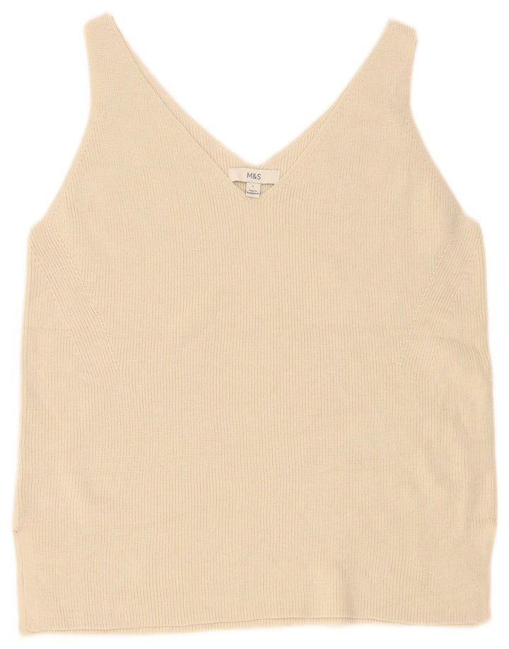 Canotta da donna Marks & Spencer UK 16 grande cotone beige