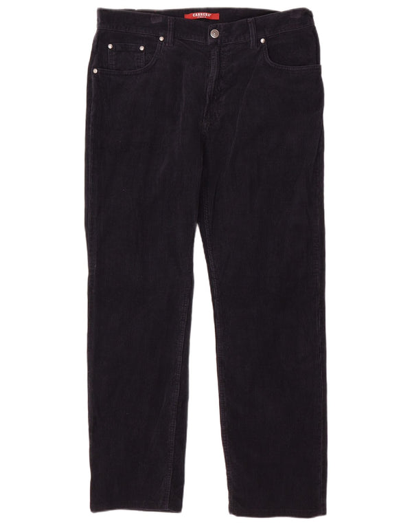 Pantaloni dritti da uomo in velluto a coste Carrera IT 50 Large W34 L28 Blu Navy