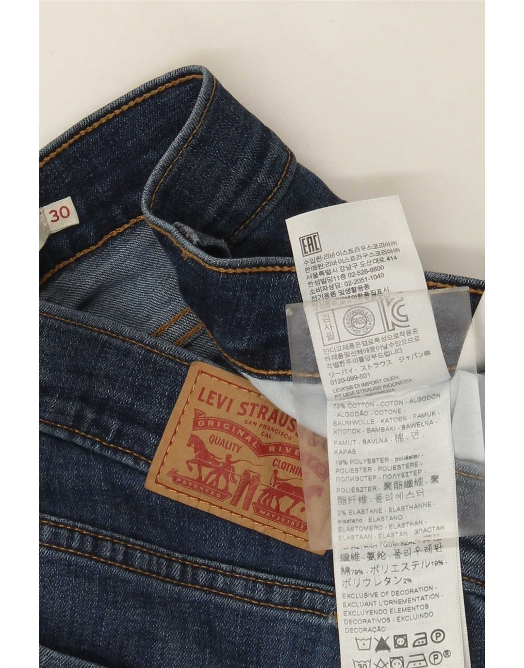 Jeans dritti modellanti da donna Levi's 314 W30 L32 cotone blu
