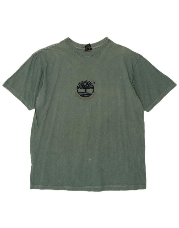 T-shirt grafica da uomo Timberland Top XL in cotone verde