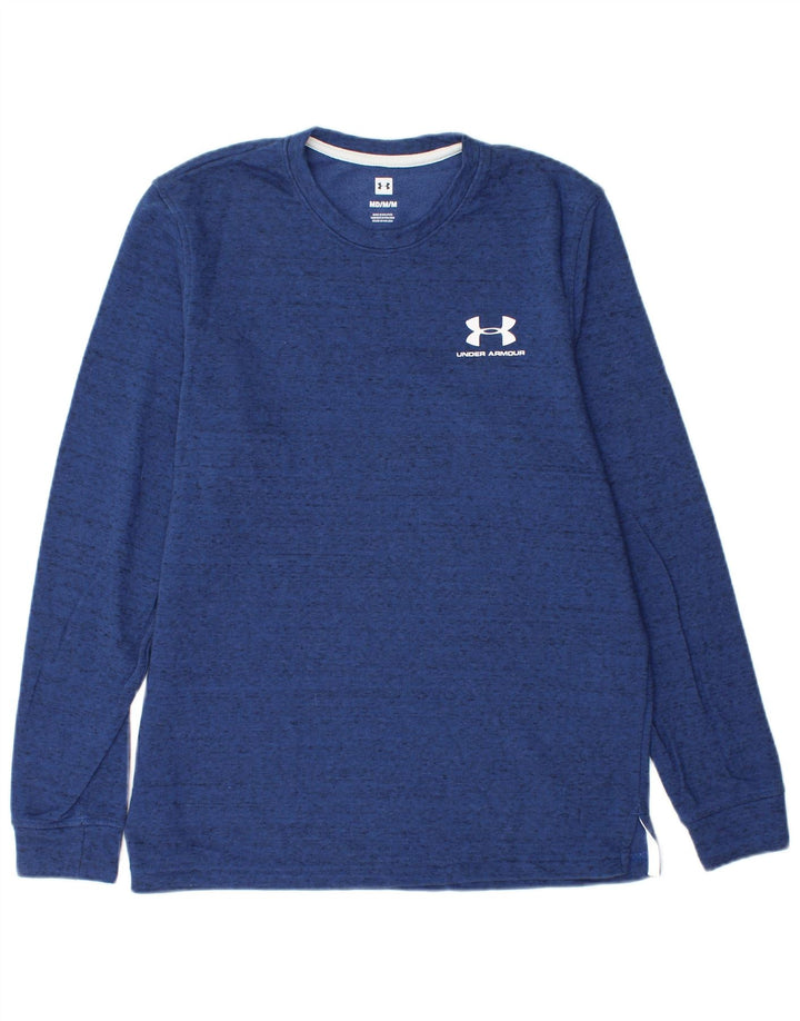 Felpa grafica da uomo Under Armour, maglione, cotone chiazzato blu medio