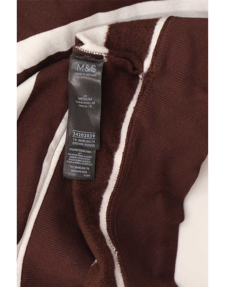 Felpa da donna Marks & Spencer Jumper UK 12 Marrone medio a righe