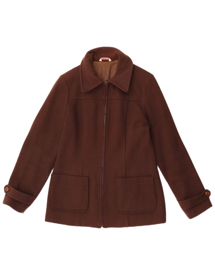 Giubbotto bomber da donna Stefanel UK 16 grande lana marrone