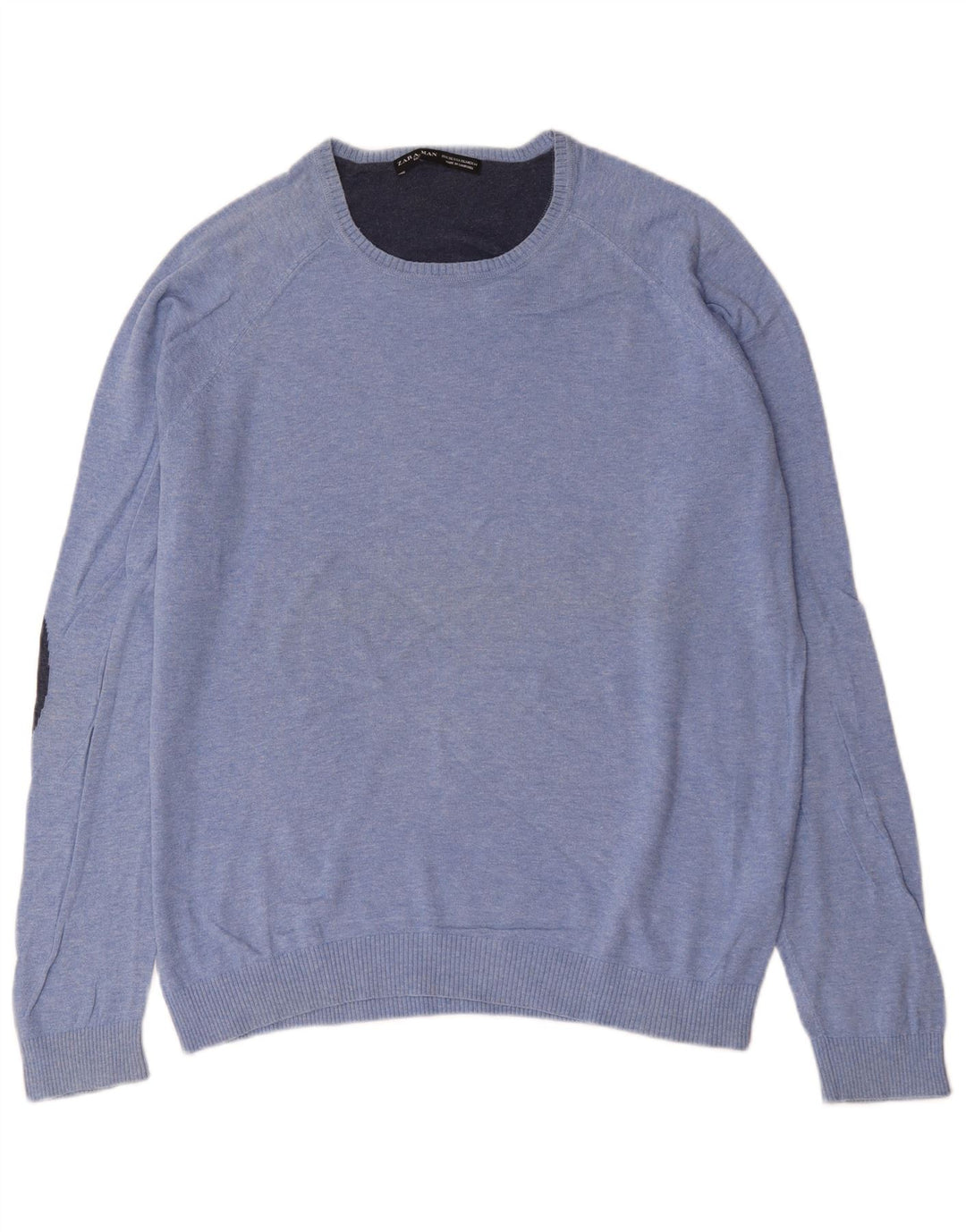 Maglione maglione girocollo da uomo Zara XL in cotone blu
