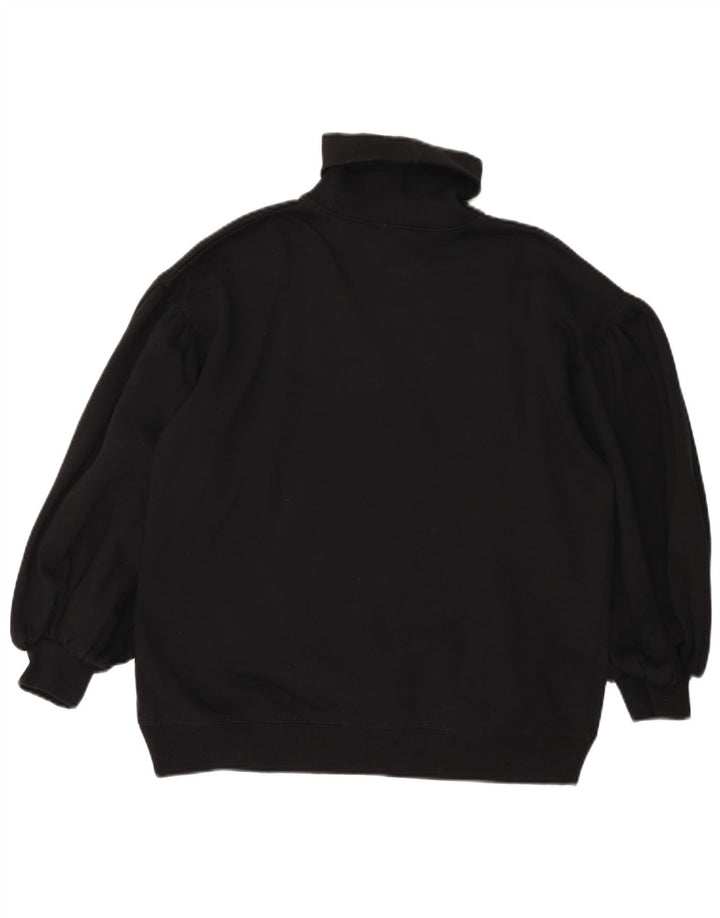 Maglione maglione collo alto da donna Zara UK 14 cotone nero medio