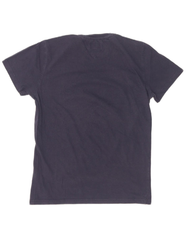T-shirt grafica da donna Tommy Hilfiger Top UK 12 cotone medio blu navy