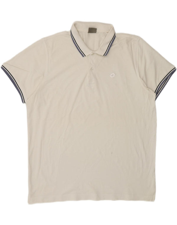 Polo da uomo LOTTO 3XL cotone bianco