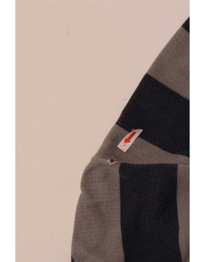 Crew Clothing Felpa con collo con zip da uomo Maglione grigio medio a righe