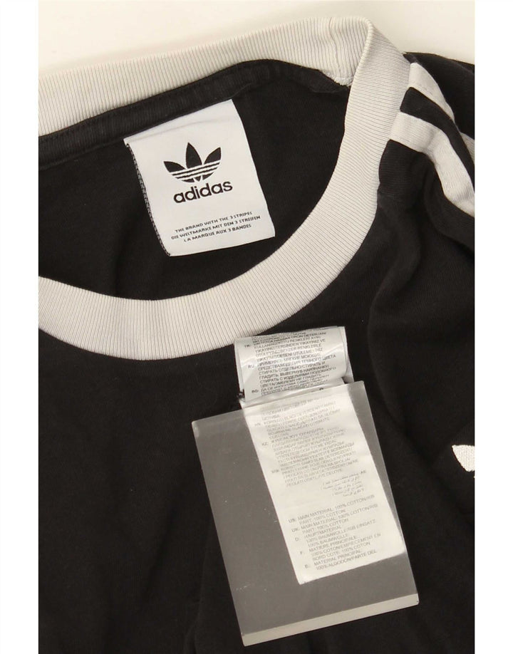 T-shirt Adidas da uomo Top media in cotone nero