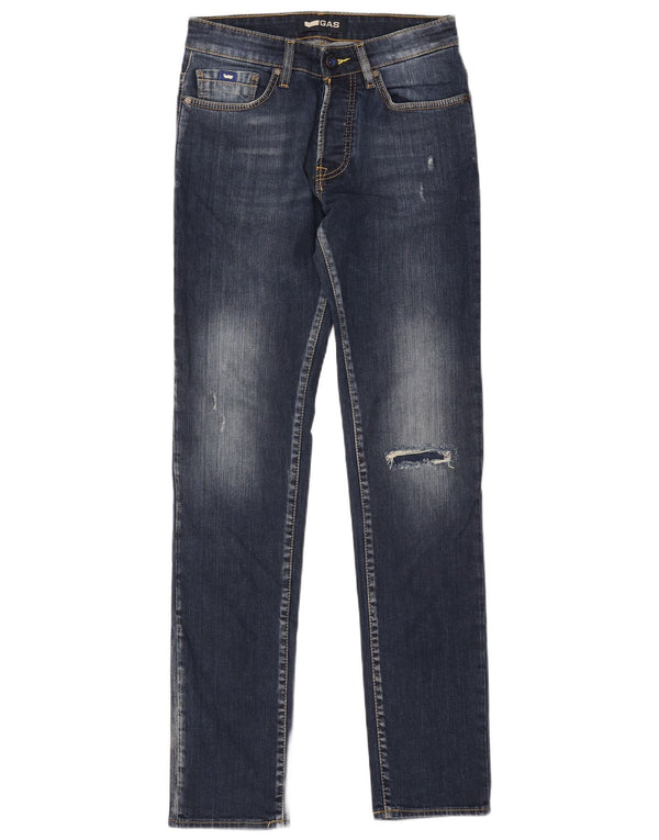 Jeans slim da uomo GAS Anders invecchiati W30 L34 cotone blu navy