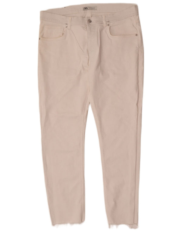 Jeans skinny da uomo Zara EU 46 XL W36 L29 Bianco