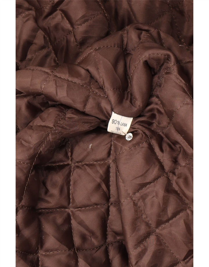 Soprabito vintage da donna UK 14 in lana marrone medio