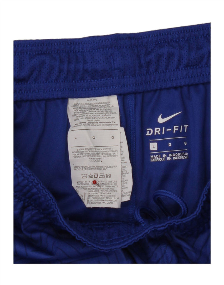 Pantaloncini sportivi Nike Dri Fit Graphic da uomo, grandi, in poliestere color block blu