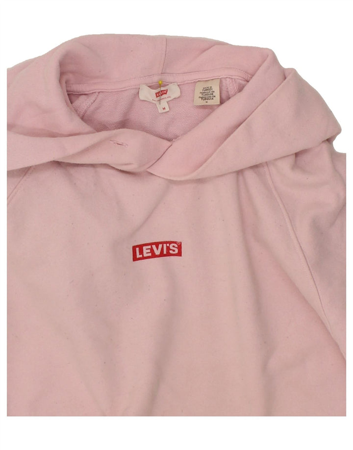 LEVI'S Womens Hoodie Jumper UK 14 Medium Pink Cotton Vintage Levi's and Second-Hand Levi's from Messina Hembry 