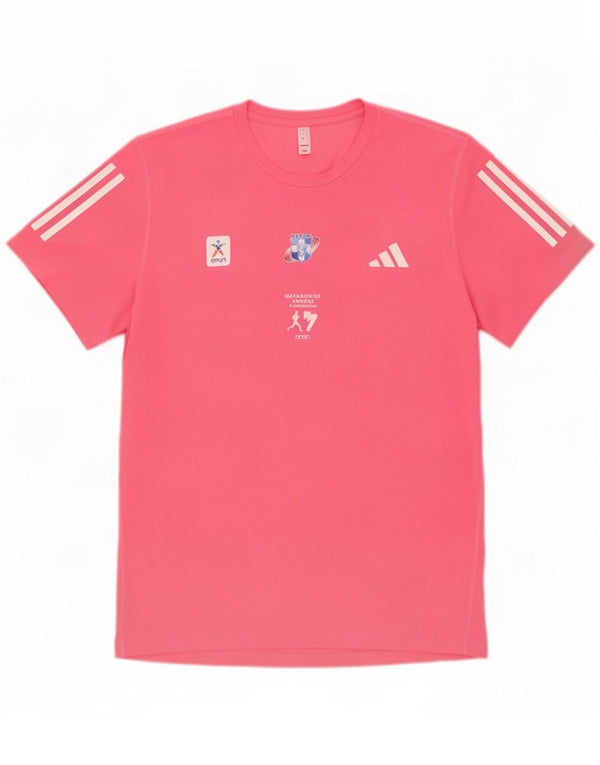 Adidas T-shirt grafica da uomo Top grande rosa poliestere