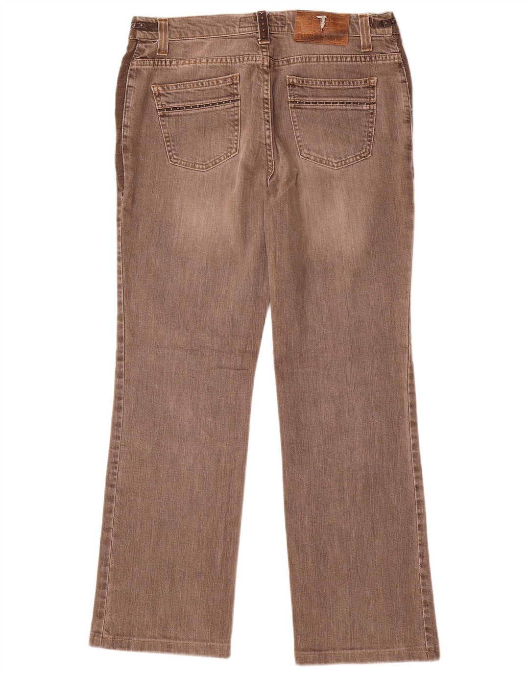 Jeans Dritti Donna TRUSSARDI W28 L28 Cotone Marrone