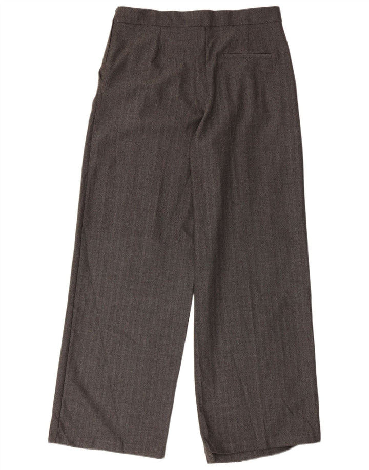 Pantaloni chino a gamba larga da donna Zara medi W28 L30 grigi a spina di pesce