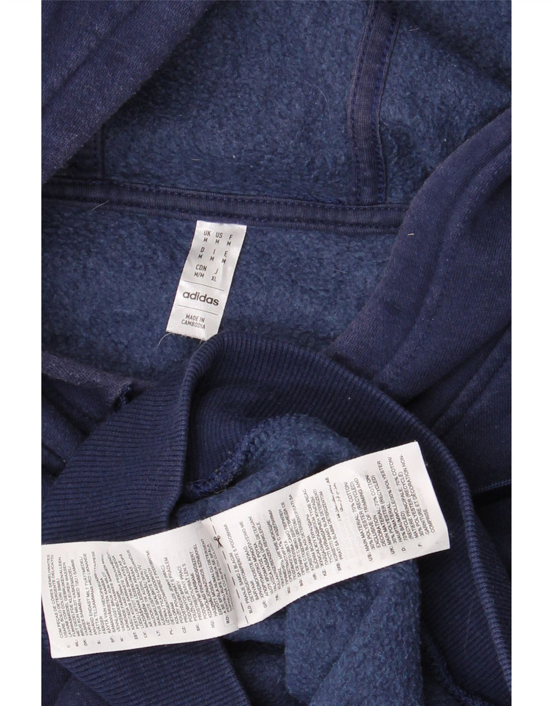 Maglione con cappuccio da uomo ADIDAS medio in cotone blu navy