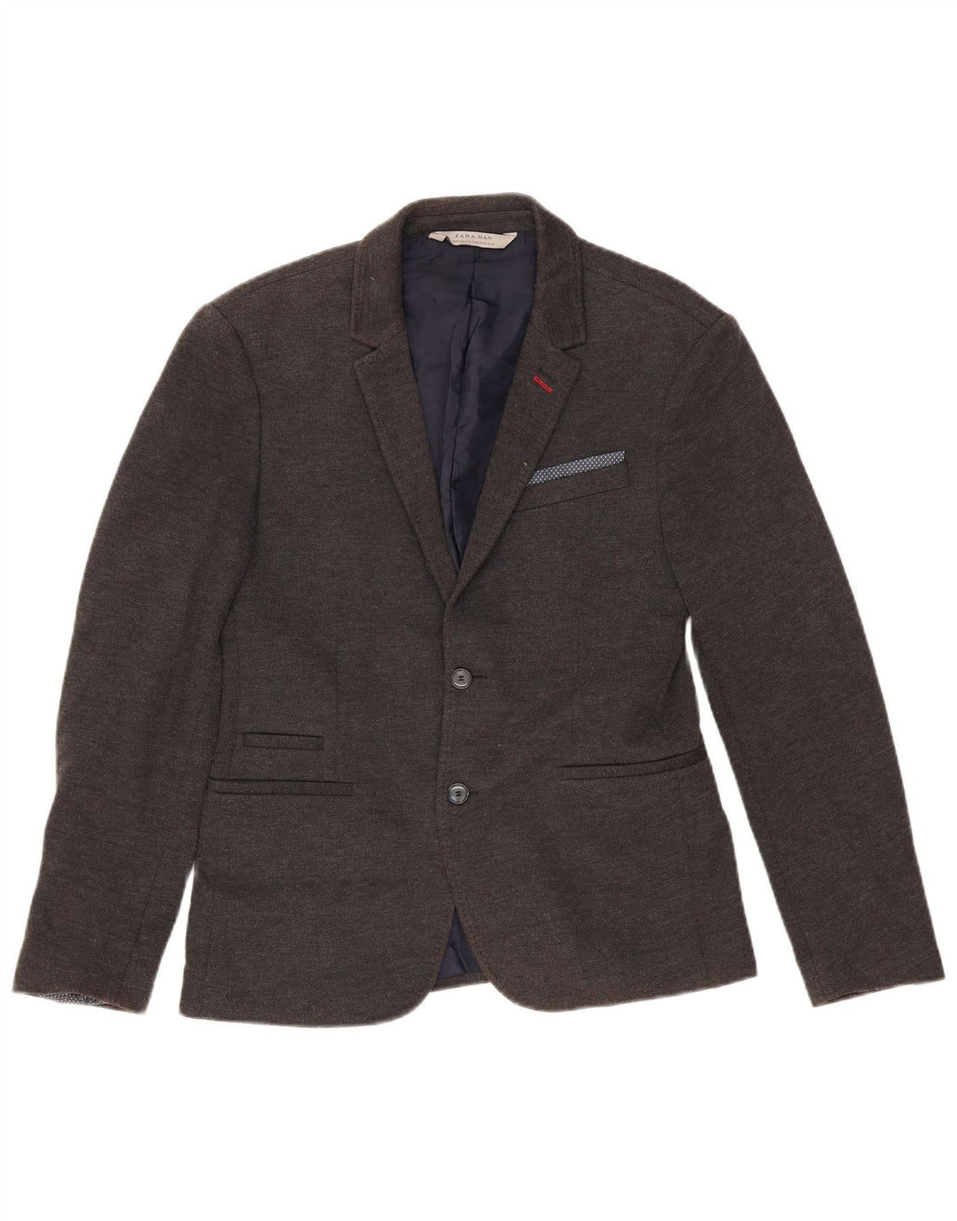 Giacca blazer a 2 bottoni da uomo Zara EU 48 poliestere grigio medio
