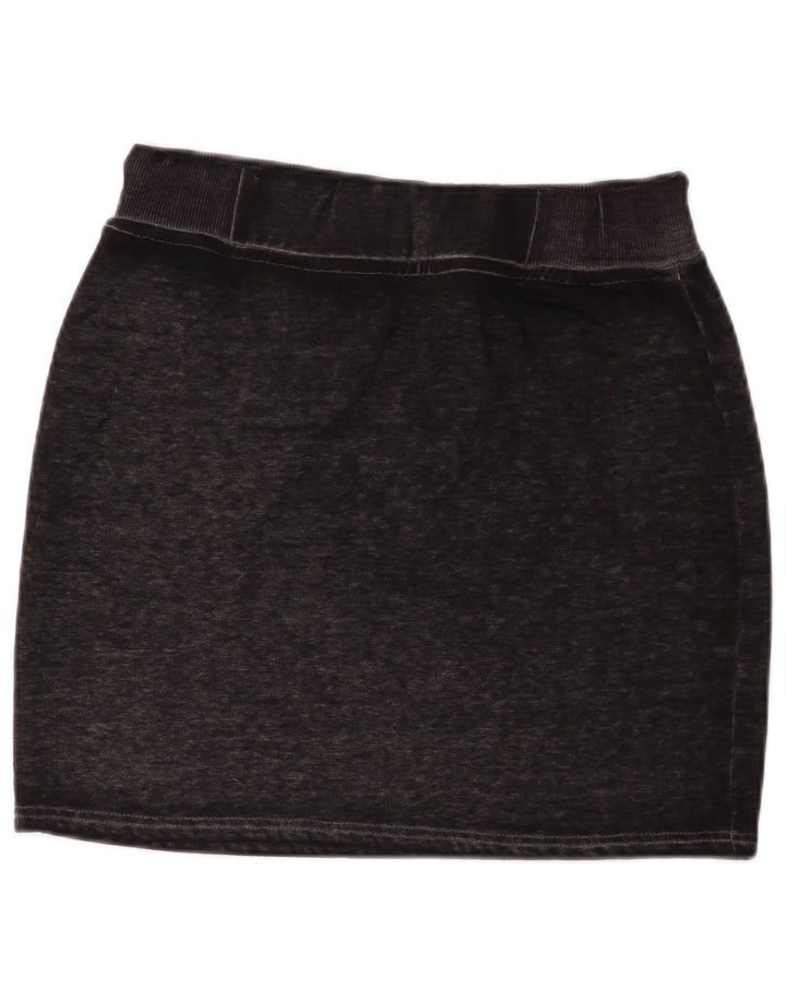 Minigonna grafica da donna Superdry media W30 cotone chiazzato nero