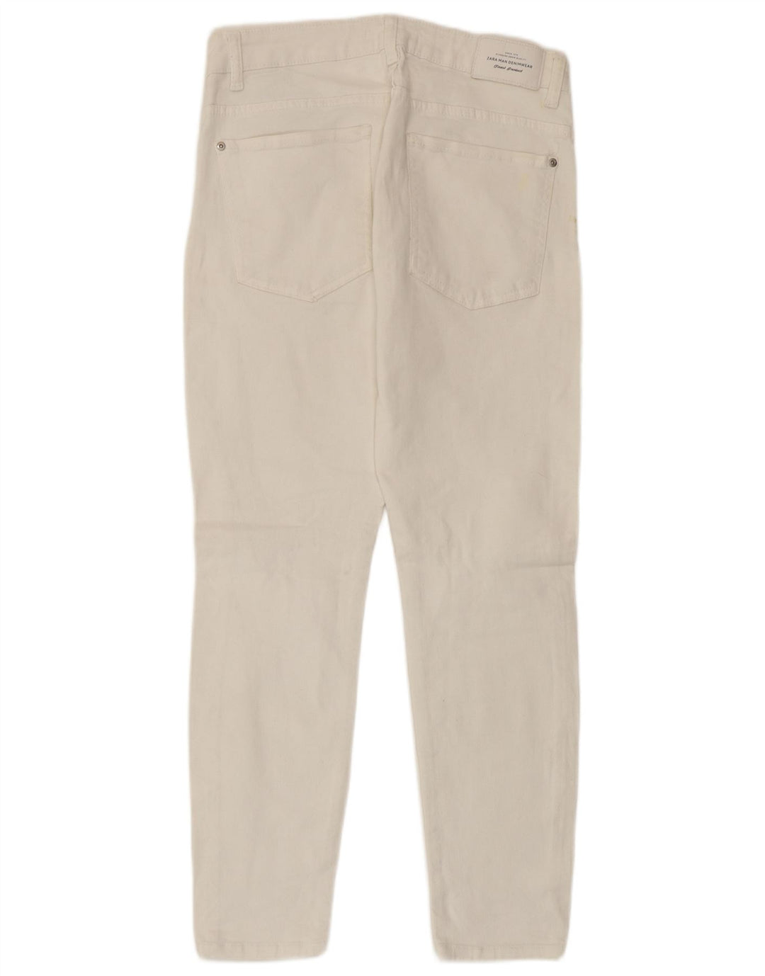 Jeans corti invecchiati da uomo Zara EU 40 medio W31 L25 cotone bianco