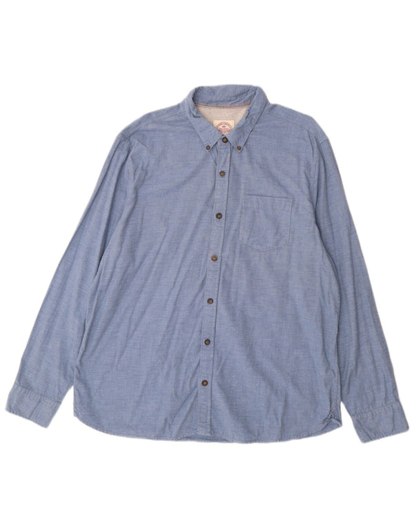 Camicia da uomo Fat Face 2XL Cotone gessato blu