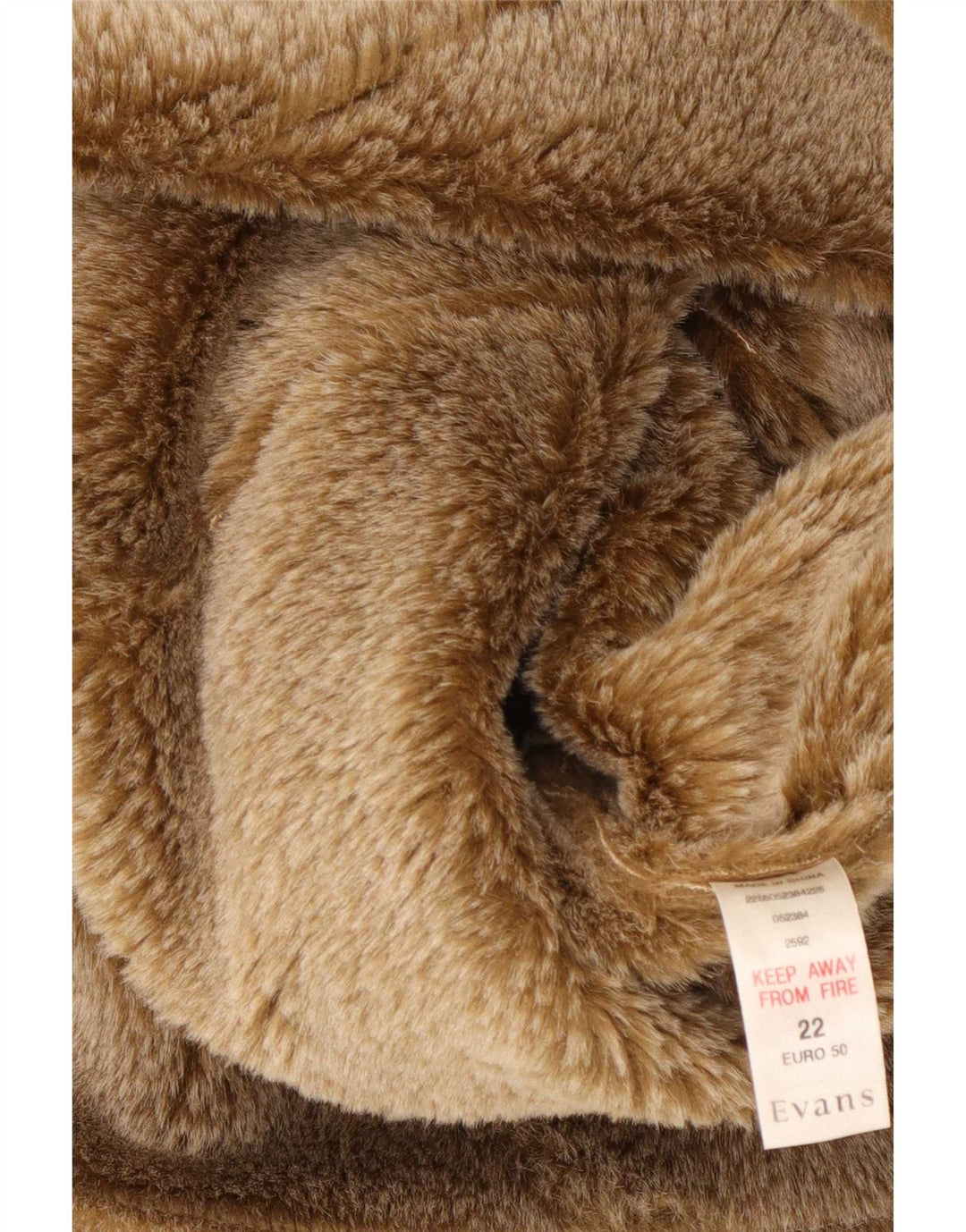 Essence Giacca Sherpa aperta da donna UK 22 3XL Poliestere marrone