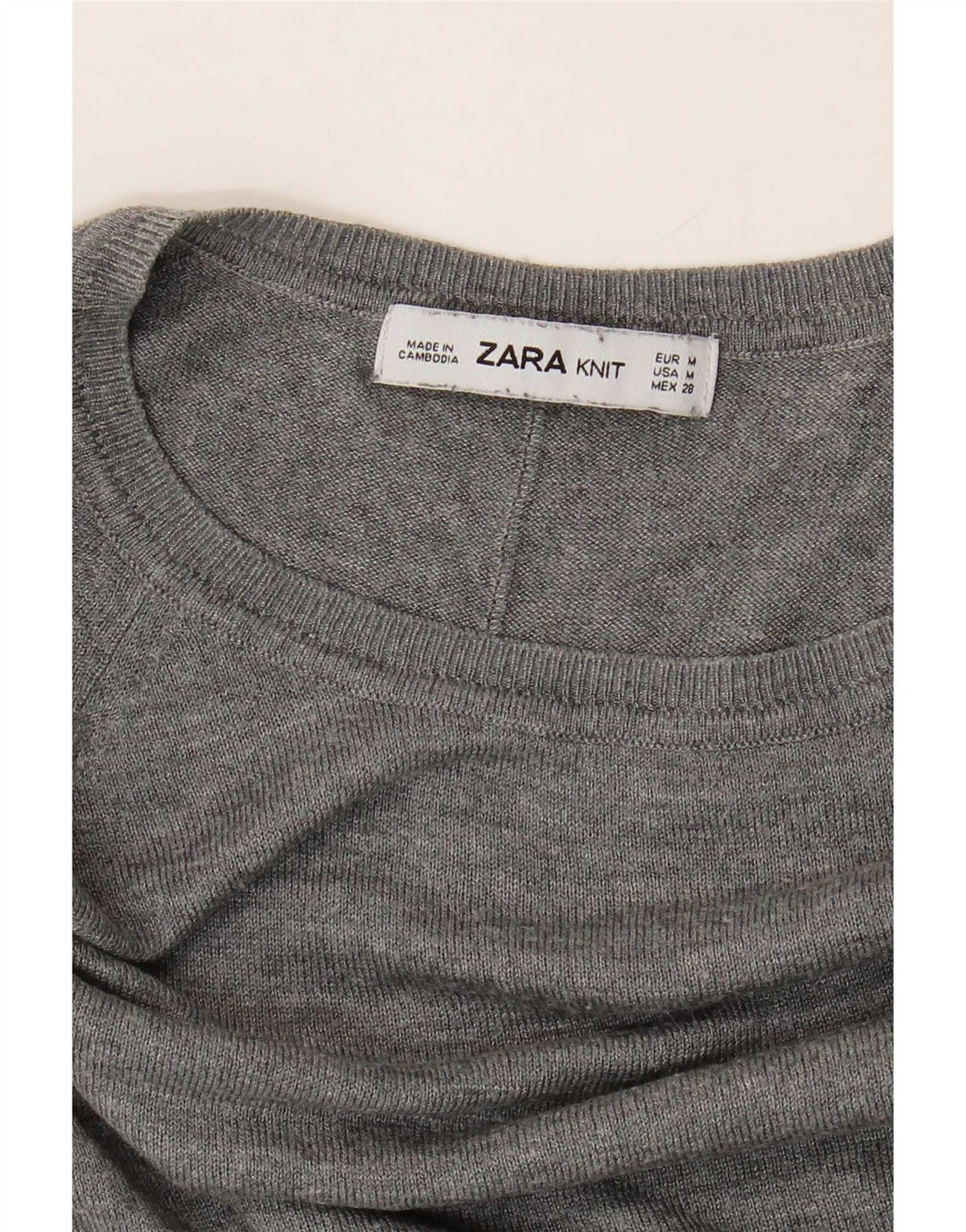 Maglione maglione con scollo a barca da donna Zara UK 14 Grigio medio