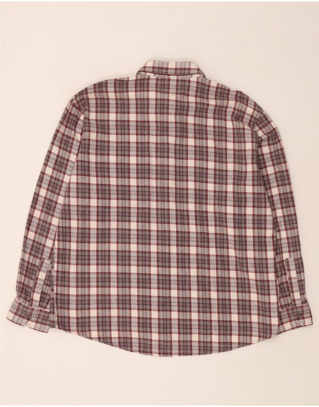 Camicia in flanella da uomo del progetto europeo XL in cotone a quadri grigi