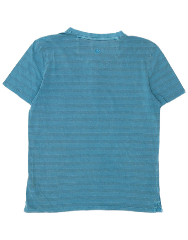 T-shirt da uomo Fat Face Top in cotone a righe blu medio