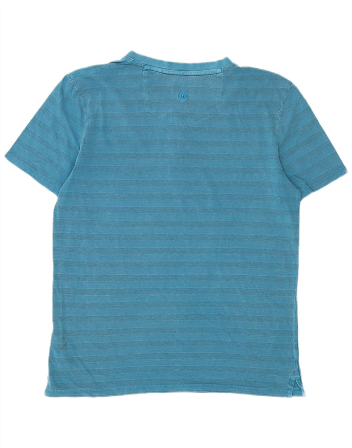 T-shirt da uomo Fat Face Top in cotone a righe blu medio