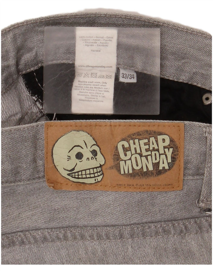 Jeans dritti da uomo economici Monday W33 L34 cotone grigio