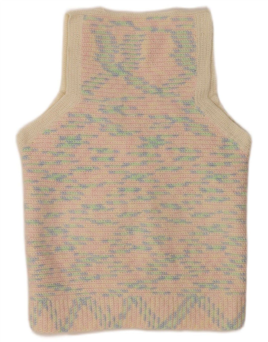 Maglione cardigan da donna vintage UK 14 medio multicolore screziato